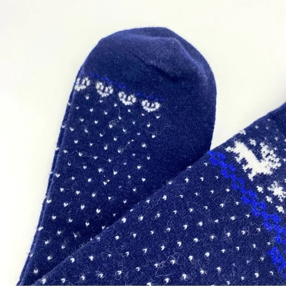 Polo Ralph Lauren Wool Dress Socks Intarsia Moose Navy Blue